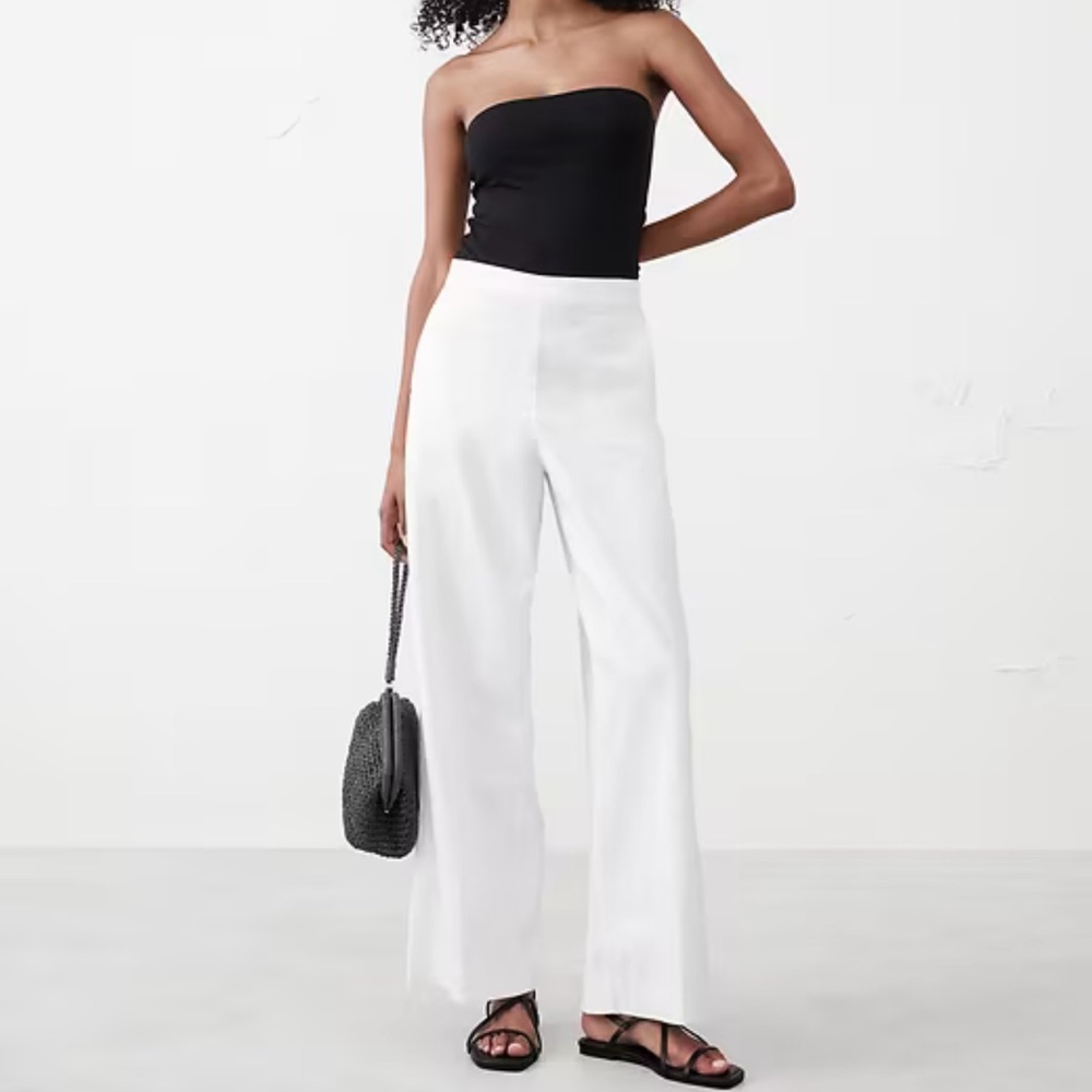 Banana Republic Linen Blend Trousers in White